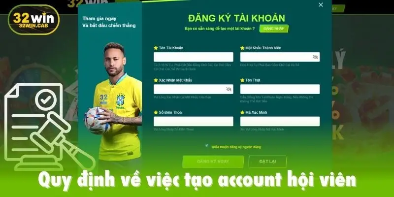 Quy định về việc tạo account hội viên