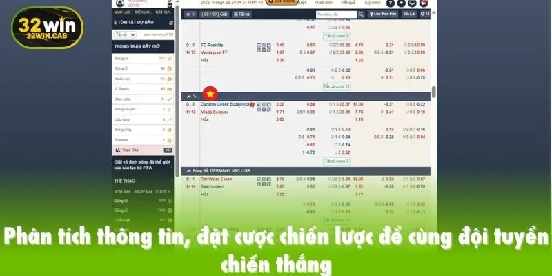 Phân tích thông tin, đặt cược chiến lược để cùng đội tuyển chiến thắng
