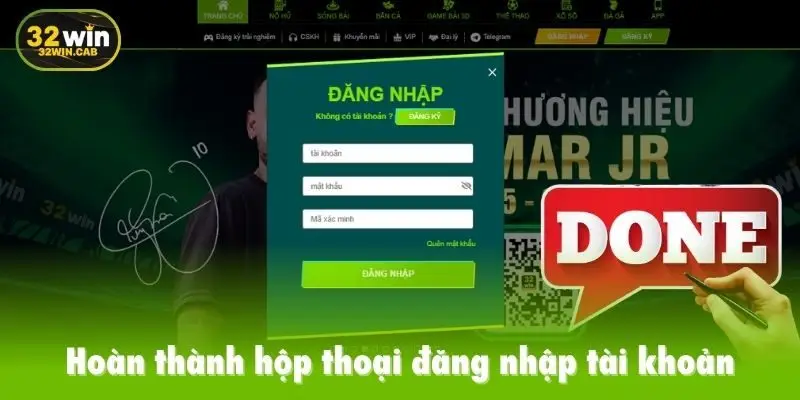 Hoàn thành hộp thoại đăng nhập tài khoản