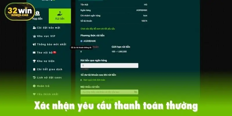Xác nhận yêu cầu thanh toán thưởng