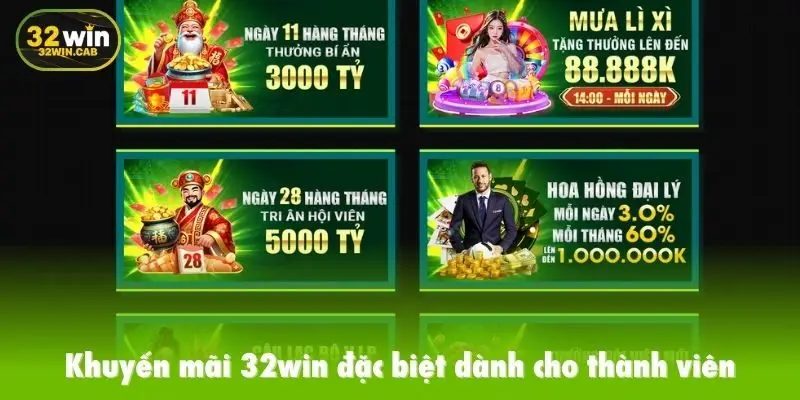 Khuyến mãi 32win đặc biệt dành cho thành viên