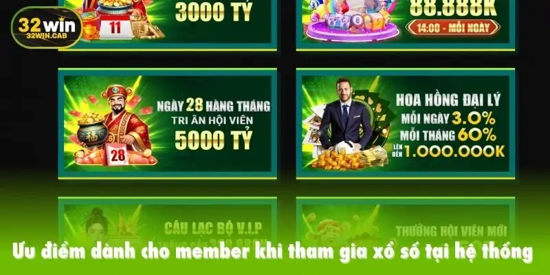 Ưu điểm dành cho member khi tham gia xổ số tại hệ thống